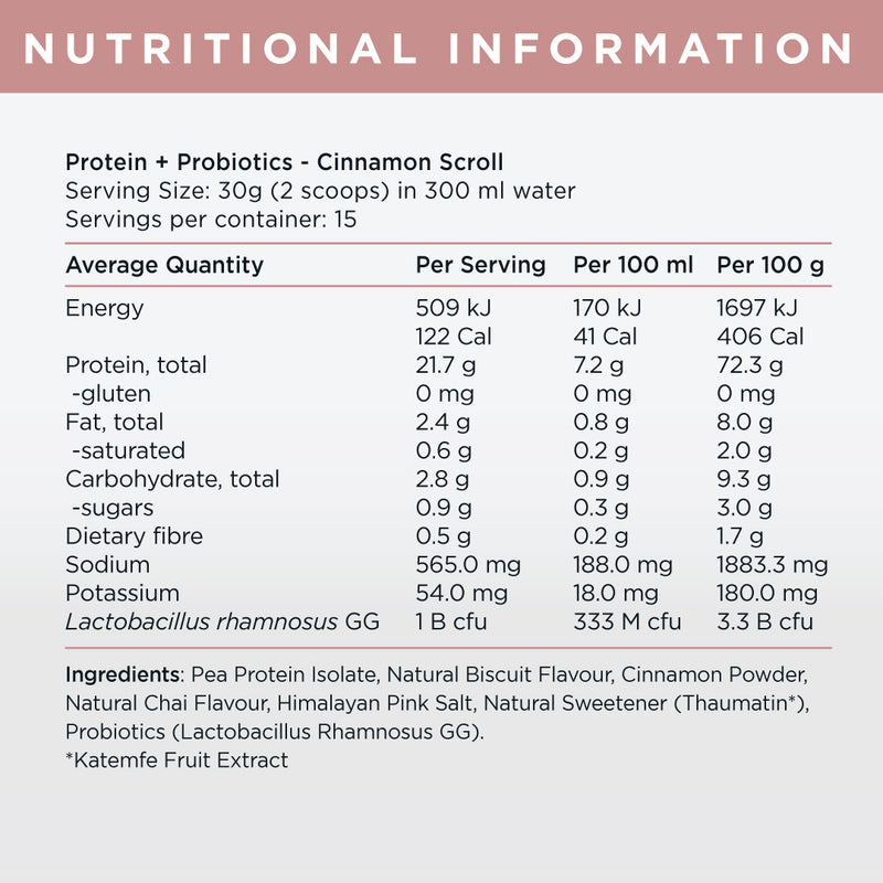 Protein + Probiotics 450g - Cinnamon Scroll